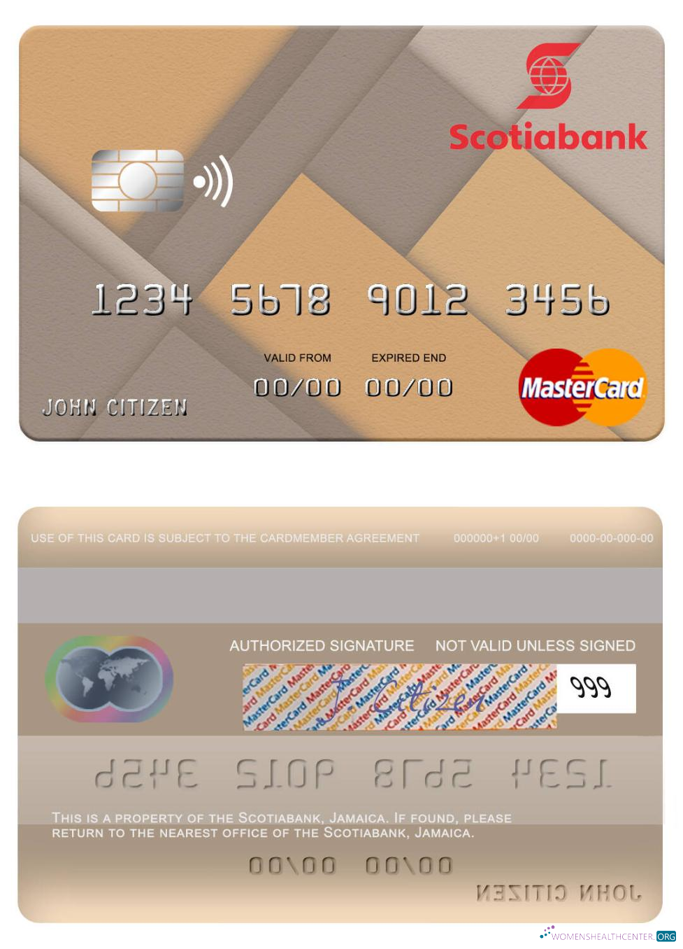 Download Jamaica Scotiabank mastercard Photoshop template